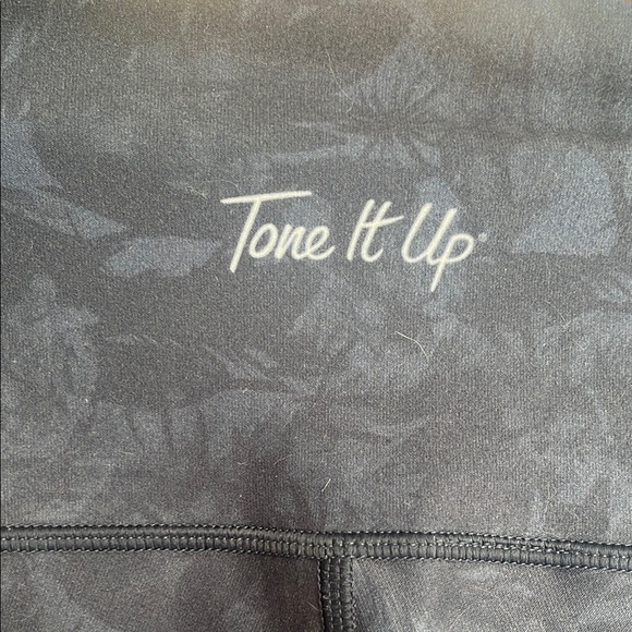 Tone It Up x Wear It To Heart blue tropical print Leggings - Picture 5 of 7